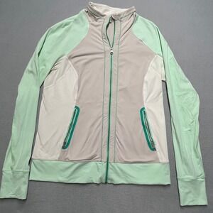 New Lululemon Run Beach Runner Jacket Women 12 Dune Green Gray Full‎ Zip Pockets